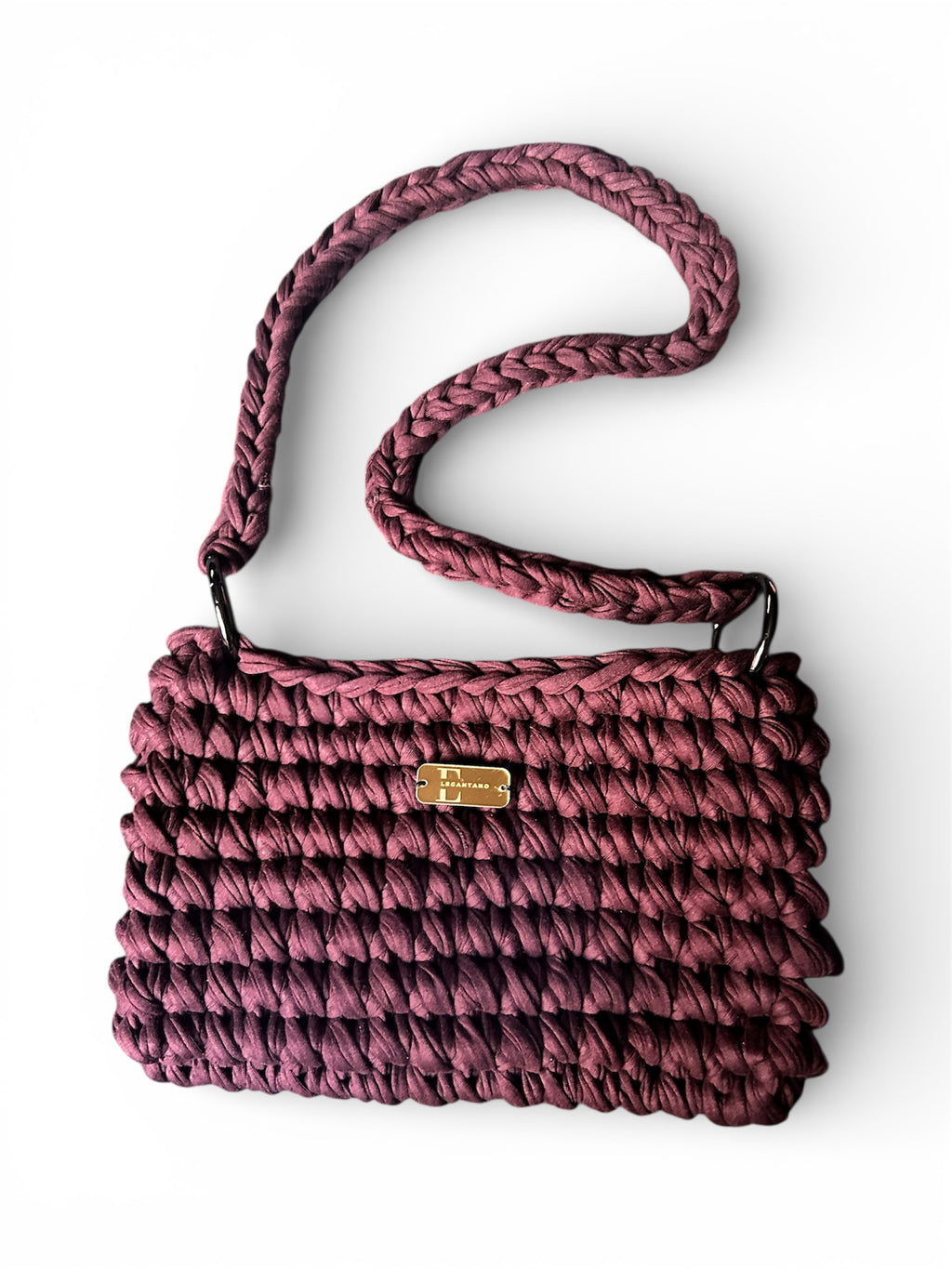 ALMA Plum Sculptural Shoulder Bag | Elegantano