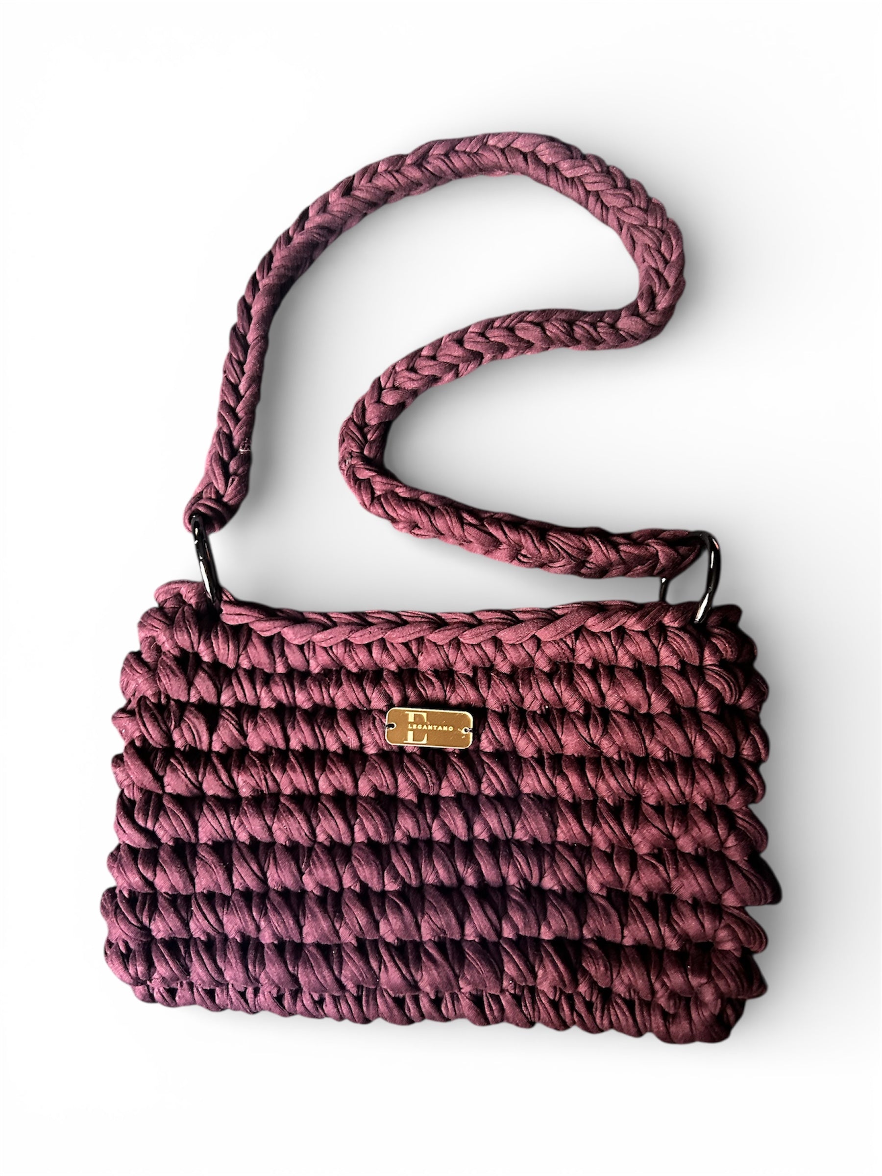 ALMA Plum Sculptural Shoulder Bag | Elegantano