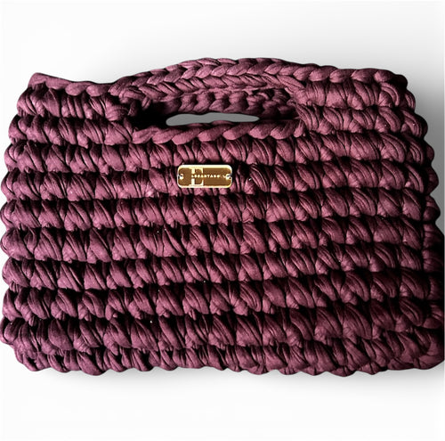 AMAR Plum Sculptural Handbag | Elegantano