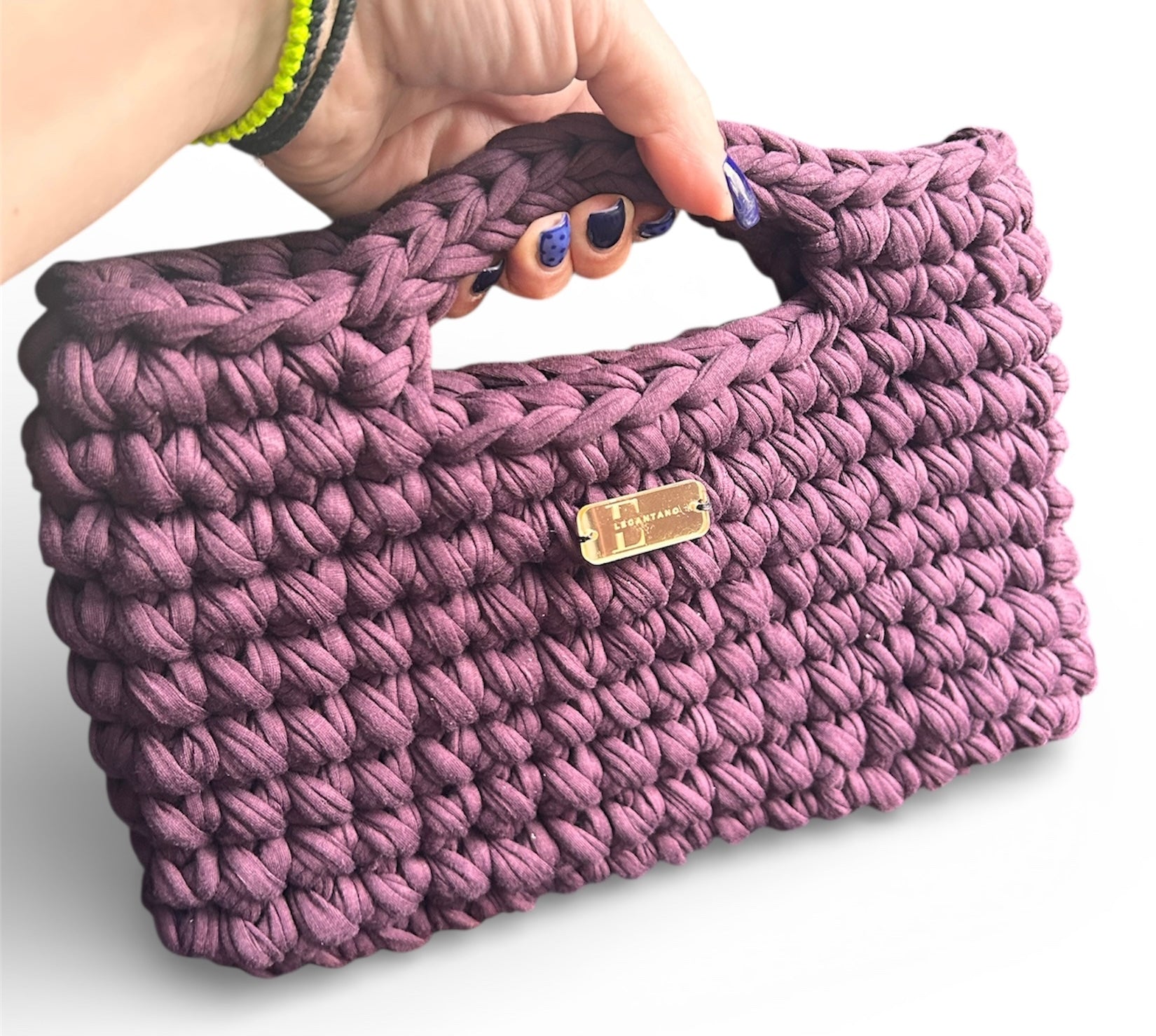 AMAR Plum Sculptural Handbag | Elegantano